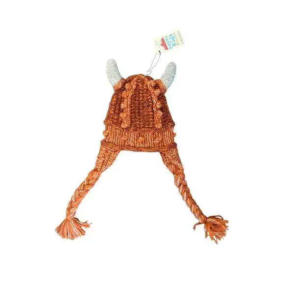 NWT OS Andes Kids Fair Trade Handmade Knitted Monster Hat Beanie Alpaca Blend - Picture 3 of 5